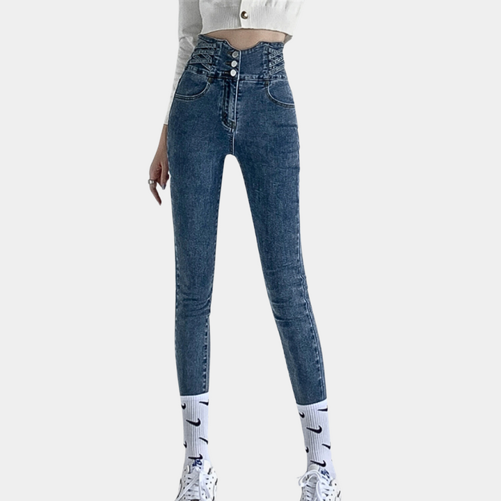 High-Waisted &amp; Fitted women’s jeans – classic design, durable fabric, for everyday wear