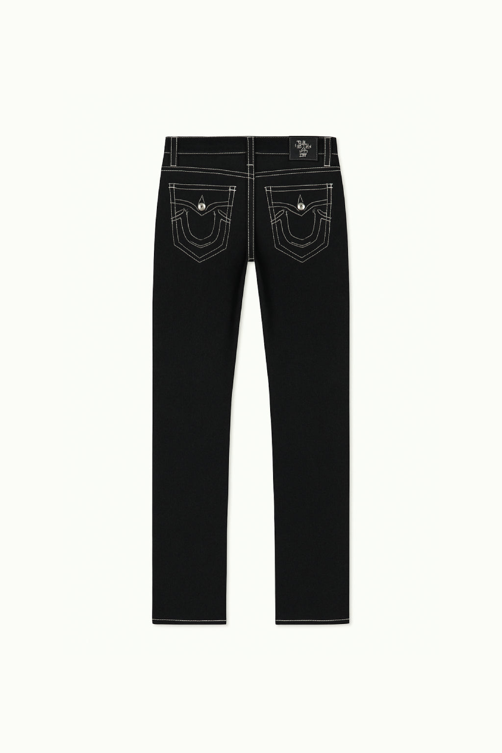 Black Y2K Jeans with White Stitching, Comfortable Fit, Regular Length, Versatile Style, 100% Cotton