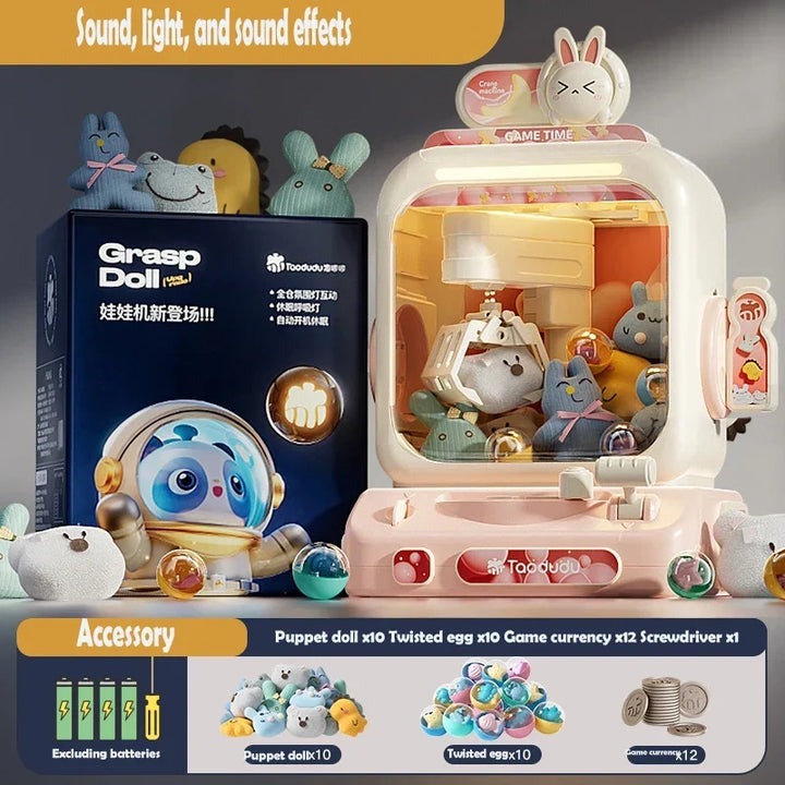 DIY Kids Claw Machine Toy – Coin Operated Arcade Game, Music &amp; Plush Prizes, Xmas Gift