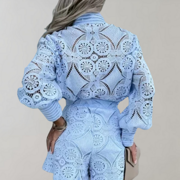 Lightweight &amp; flattering women’s two-piece set – casual design, polyester, for spring and summer
