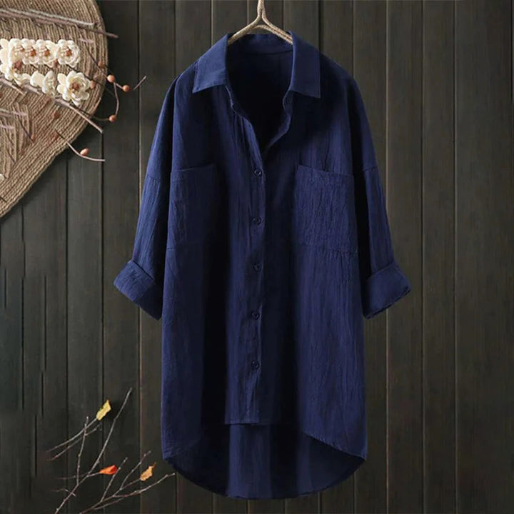 Elegant Loose Fit Button Down Shirt for Women - Stylish Blouse for Work and Casual Wear