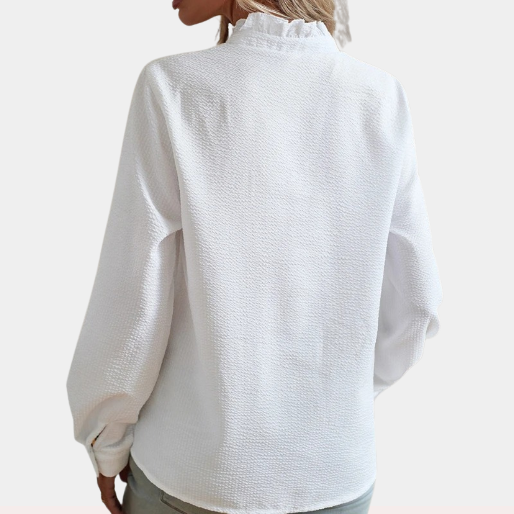 Lightweight women’s striped summer blouse – casual fit, polyester, for warm weather