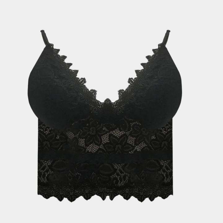 Breathable women’s lace crop top – floral design, lightweight, for summer