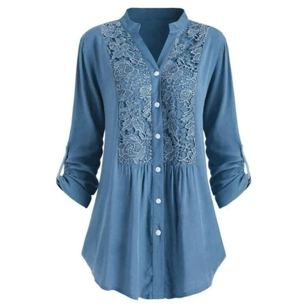 Lightweight women’s blouse – puff sleeve design, high-quality fabric, for office and leisure