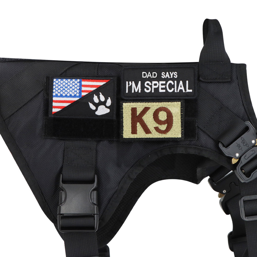 Dog Harness Patches Set 12 Hook And Loop Patches For Harnesses Do Not Pet Service In Training USA Flag Fall 2025 Gift