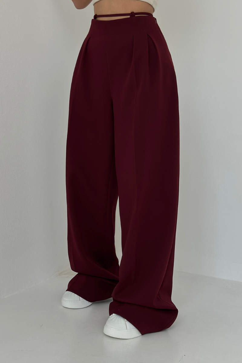 High-Waisted Wide-Leg Pants in Dark Blue, Soft and Comfortable Palazzo Pants for Effortless Style