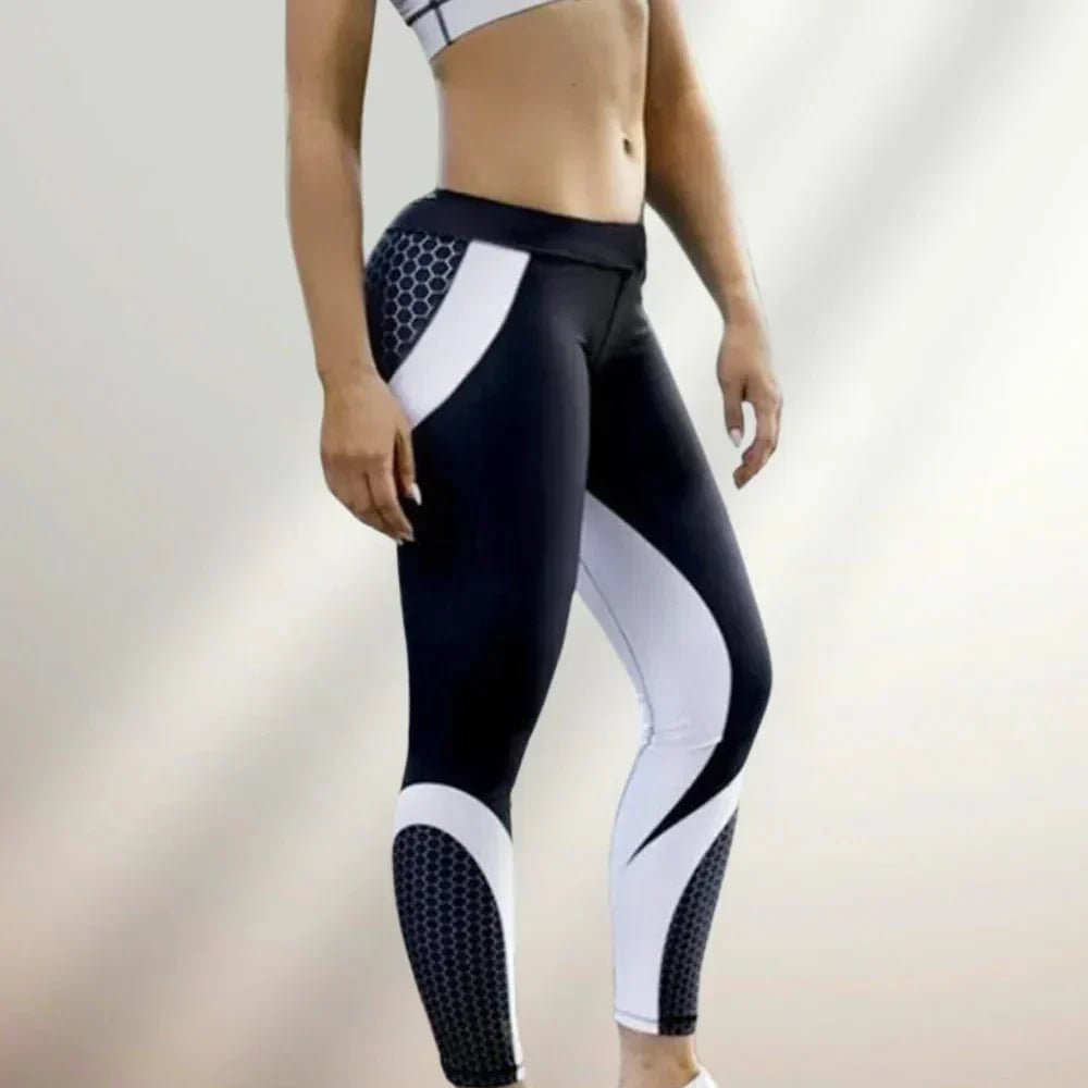 High Waist Geometric Printed Leggings for Yoga and Fitness, Stretchable Breathable Fabric, Lightweight Comfort