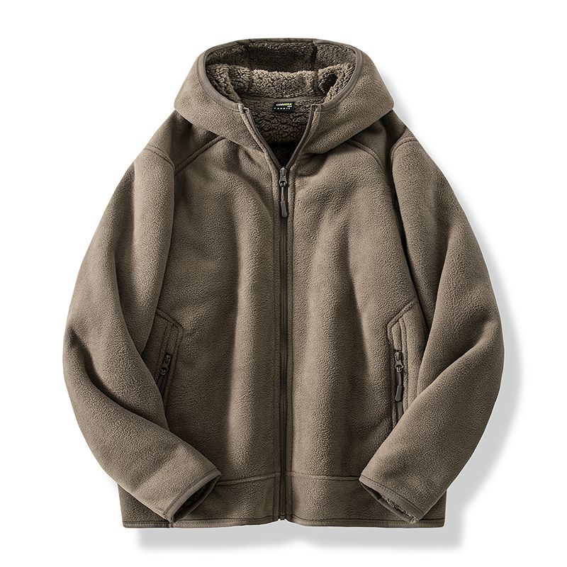 Warm Cozy Men’s Fleece Jacket - Hooded Full Zip, Sherpa