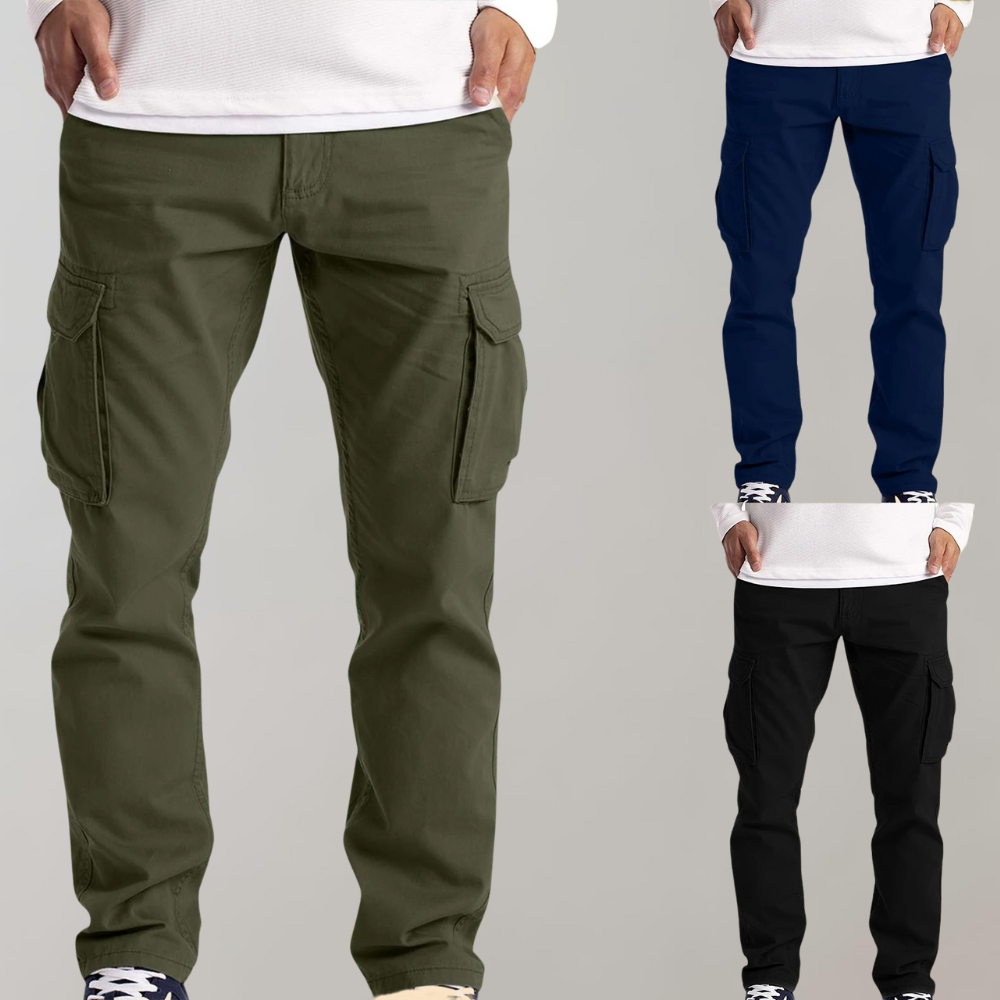 Mens Cargo Pants with Spacious Pockets and Comfortable Fit for Everyday Wear