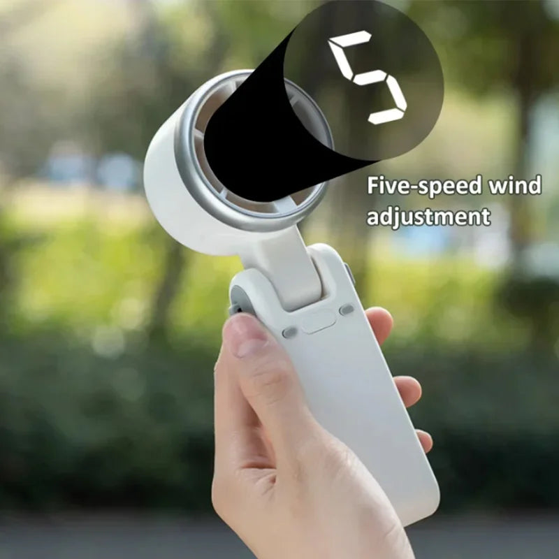 Portable Mini Fan, 180-Degree Folding Design, Battery Operated Hand Held Personal Fan with High-Speed Turbo Functionality