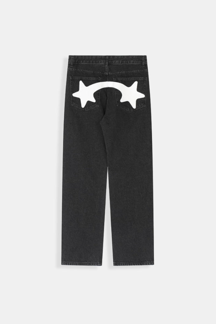 Y2K Print Jeans with Vibrant Designs, Relaxed Fit, Comfortable Denim for Trendy Style