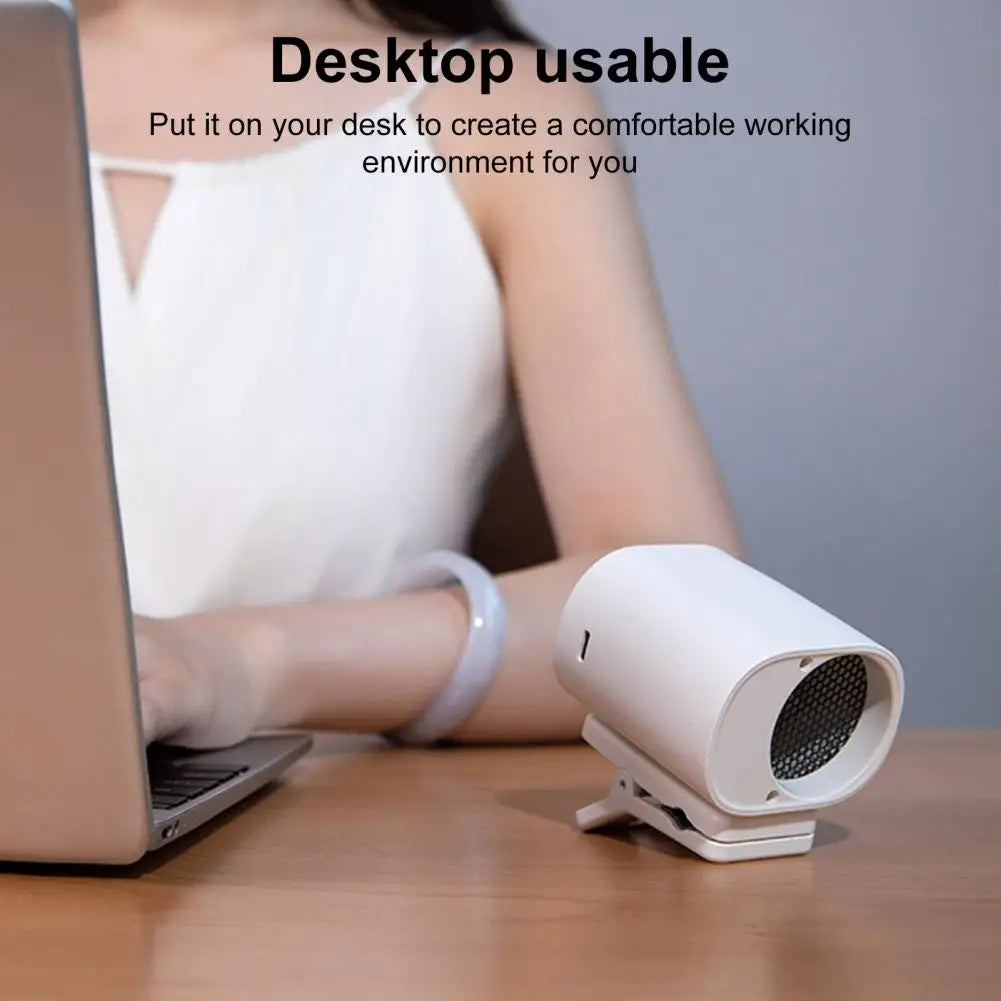 Rechargeable Clip-On Mini Fan with 360-Degree Rotation, Adjustable Speed, USB and Battery Powered for Versatile Cooling