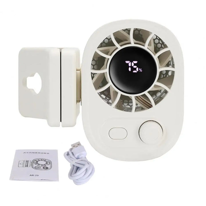Rechargeable Clip-On Mini Fan with 360-Degree Rotation, Adjustable Speed, USB and Battery Powered for Versatile Cooling