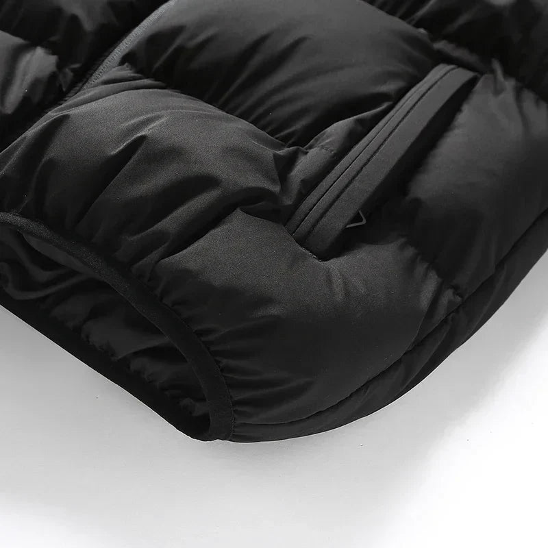 Insulating Men’s Puffer Vest - Hooded, Cotton, For Winter