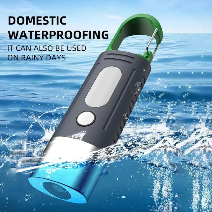 Mini Convenient High Power LED Flashlight - Waterproof Camping Light with Telescopic Zoom and Side Lights