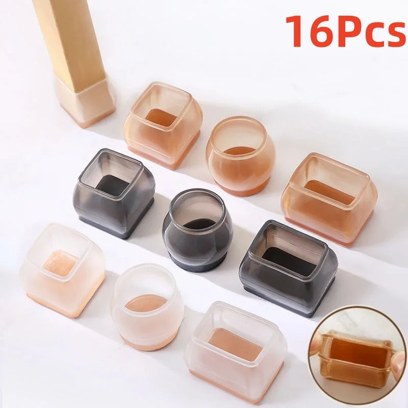 Silicone Non-Slip Furniture Leg Pads 16-Pack – Floor Protectors Chair Feet Leveling Mat 2026