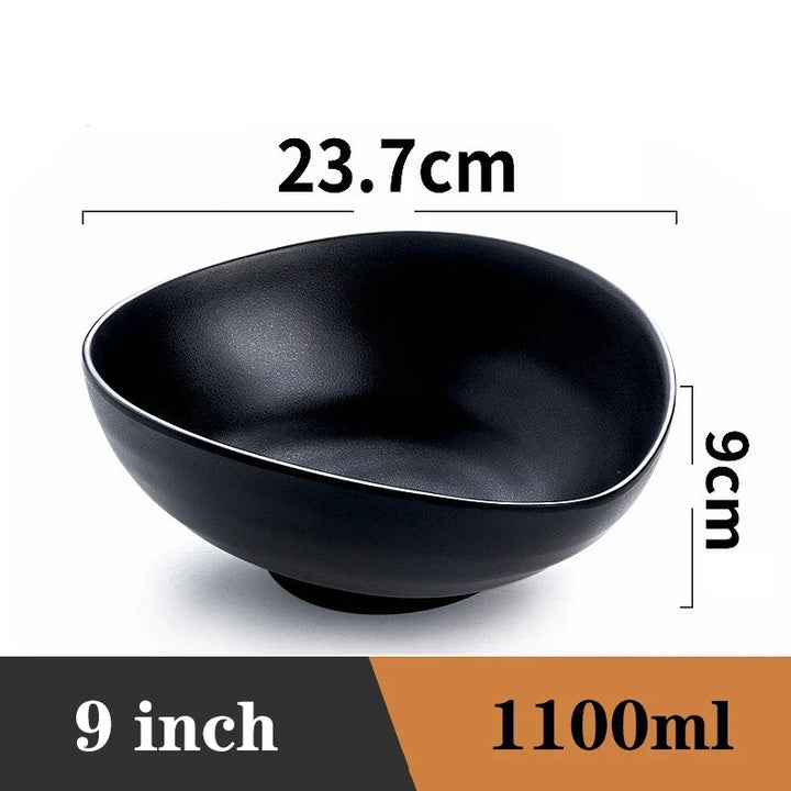 Ramen Bowl Black Plastic Japanese Style Noodle Bowl