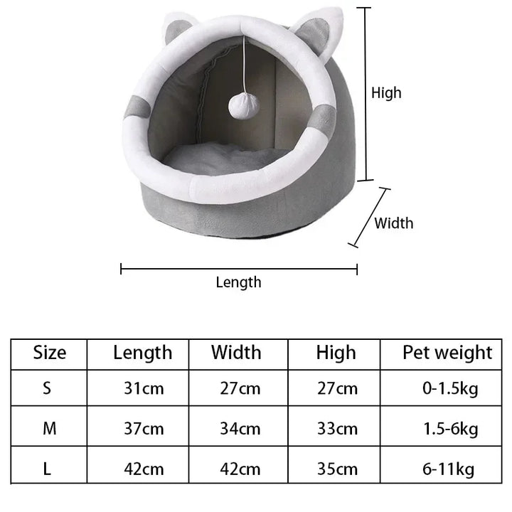 Cat Nest House for Cats Cave Bed Semi-Closed Cozy Kennel