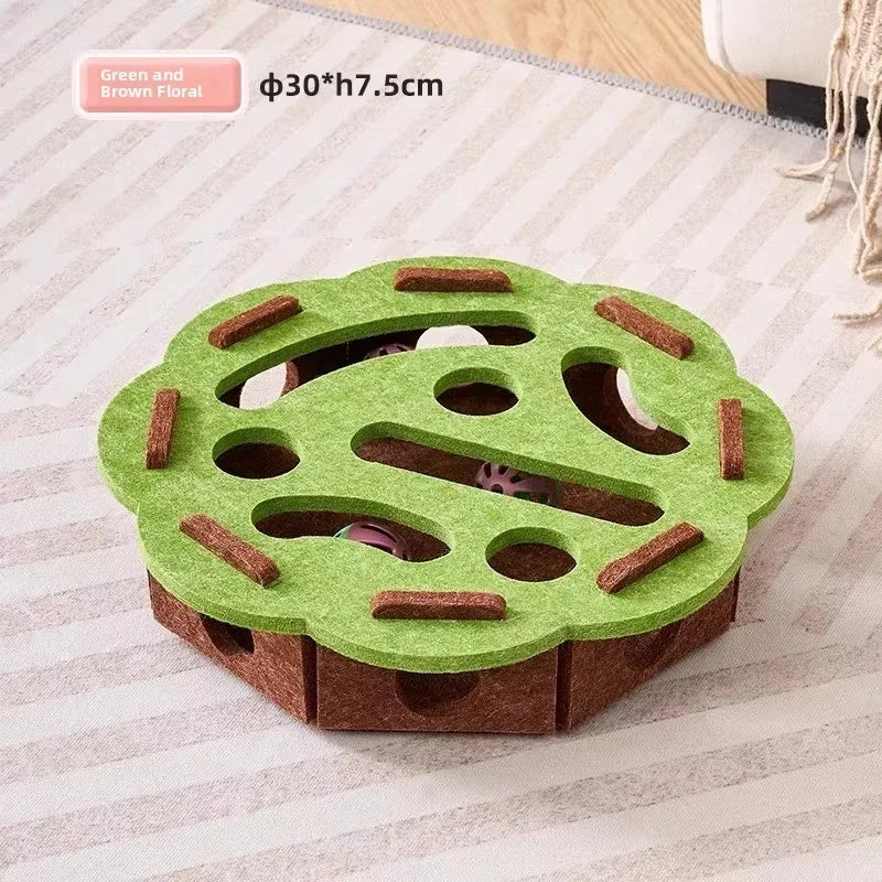 Cat Puzzle Toy Box With Ball Suede Felt Indoor Cat Exercise Entertainment Eco Friendly Gift 2026 TikTok Viral