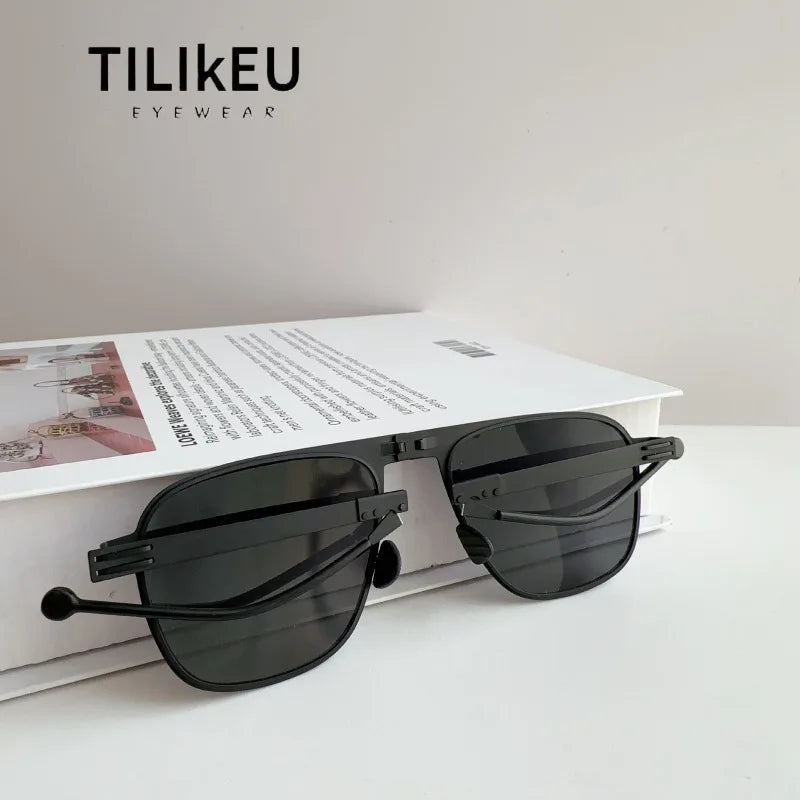 Sunglasses Polarized Pilot Style Foldable Steel Frame UV400 Protection for Driving and Fishing Summer 2026