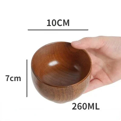 Jujube Wood Soup Bowls Solid Wooden Japanese Bowls