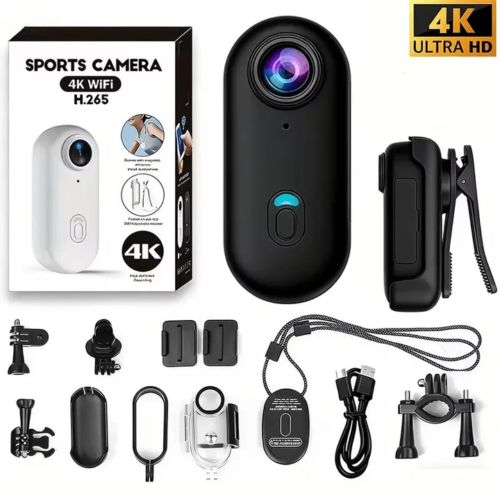Mini Waterproof Action Camera with WiFi - Magnetic Body Chest Recorder 1080P Sports POV Helmet Cam