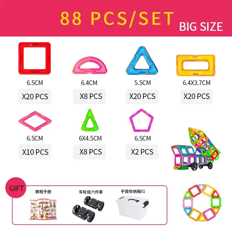 Magnetic Building Blocks Set for Kids, 30-168PCS Educational Magnetic Tiles for Creative Learning and Imaginative Play