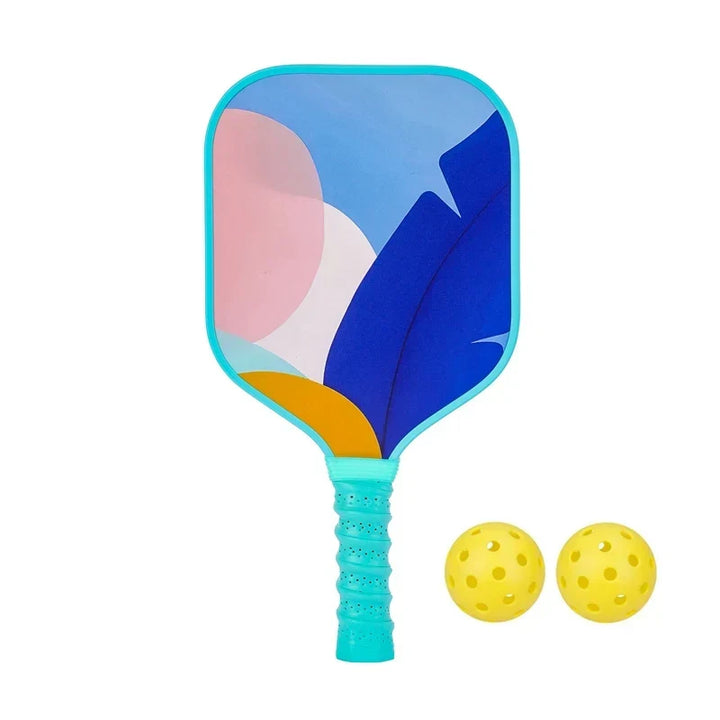Lightweight Kids Pickleball Paddles Set with Small Grip, Honeycomb Core, Fiberglass, Ages 6-12, Includes 2 Paddles and 2 Balls