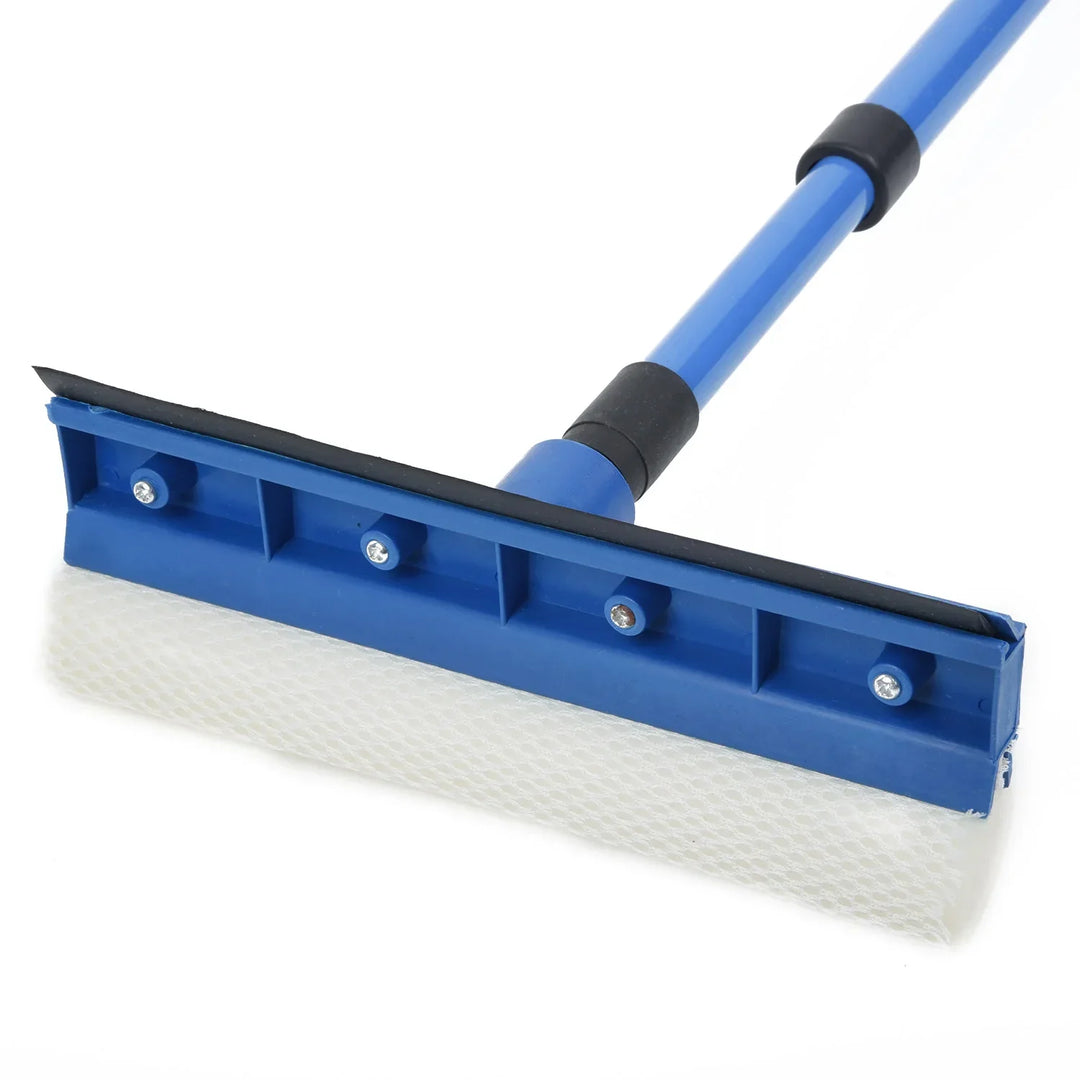 Telescopic Window Glass Cleaner with Long Handle Sponge Brush - Household Cleaning Tool