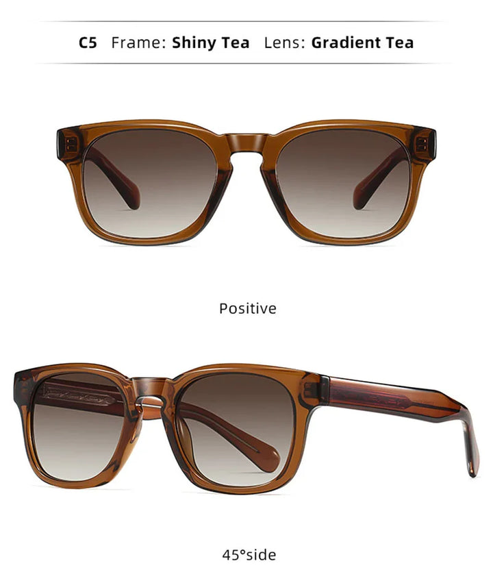 Retro square unisex sunglasses – UV400 gradient lenses, vintage style, travel and beach