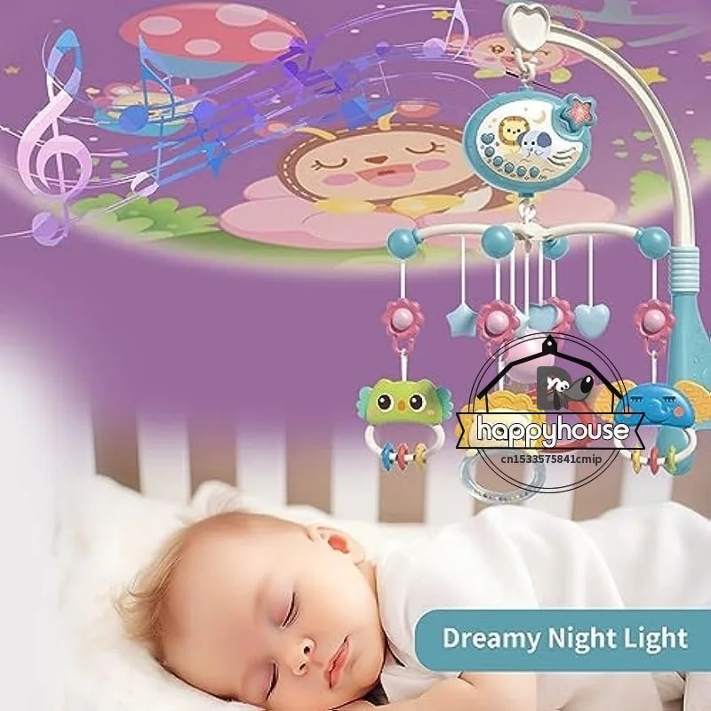 Crib Mobile Remote Music Light Newborn Sensory Toys