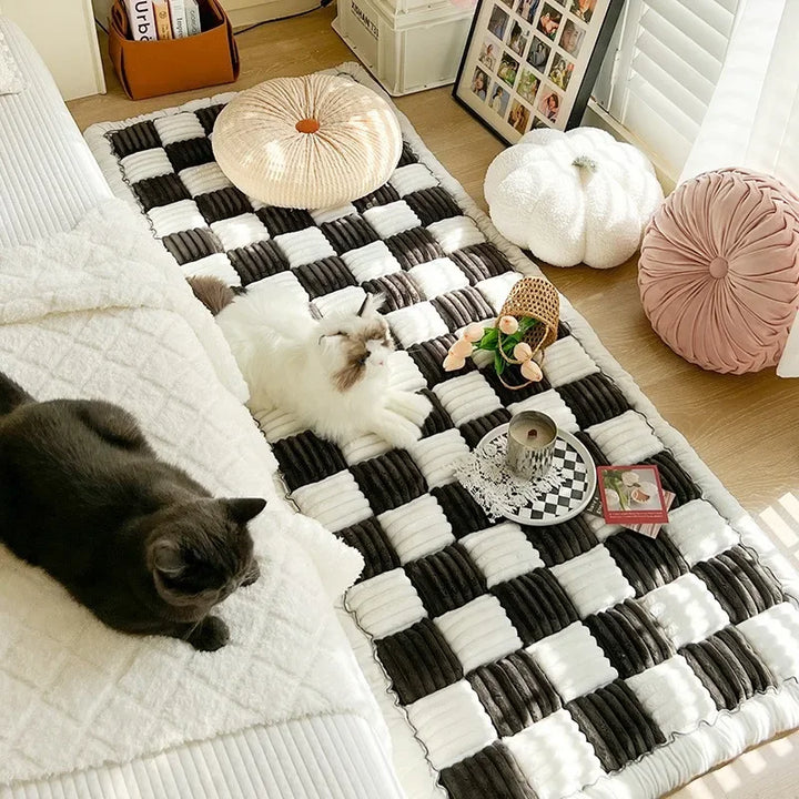 Garden Protective Couch Cover Thicken Plush Sofa Mat Anti-Slip Washable for Pets