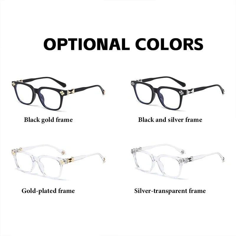 Blue Light Blocking Glasses - Oversized Frame Computer Eyewear With Rhinestone Decor, Fall 2026 Trend Gift