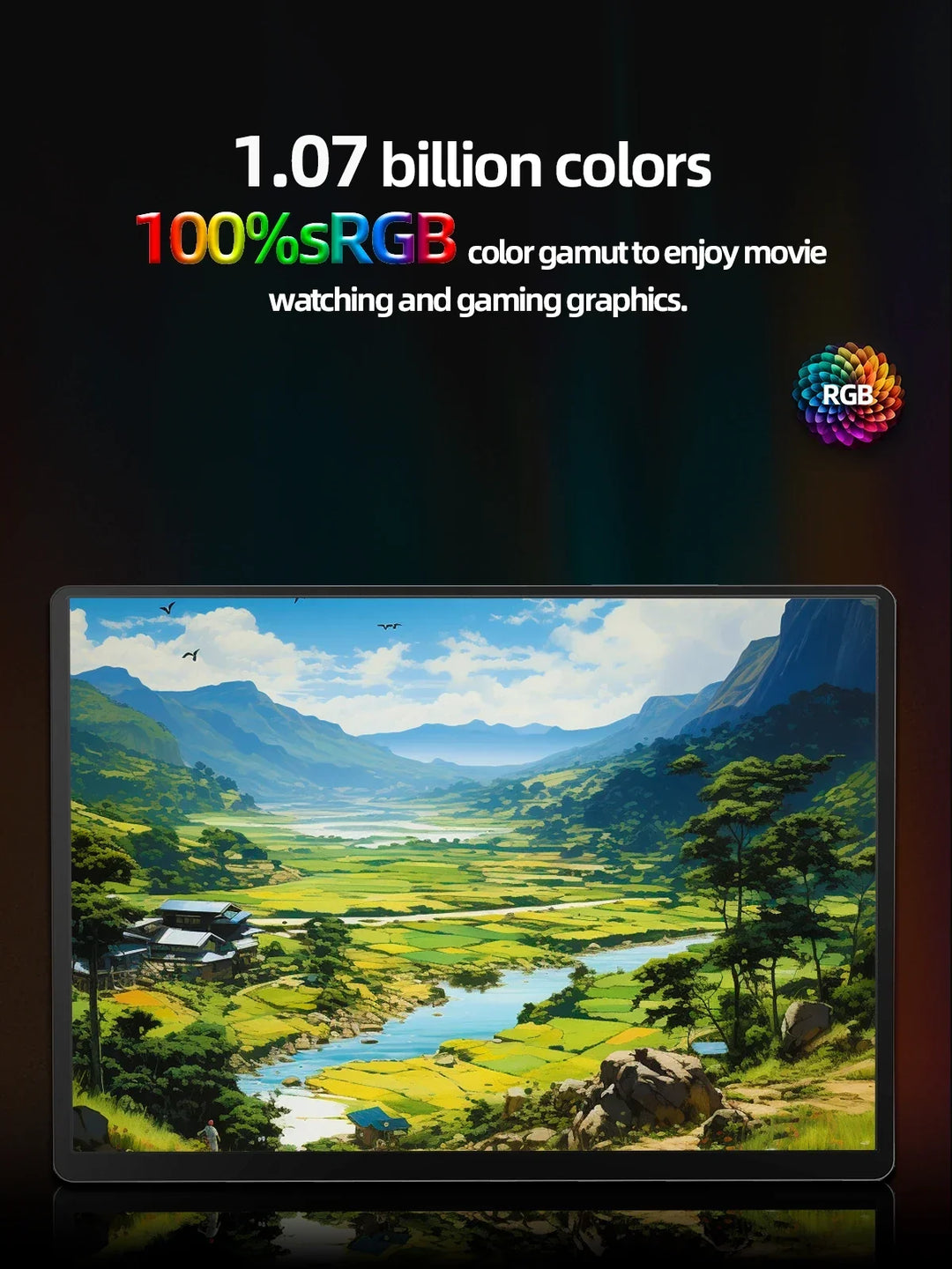 2K 14 Inch Portable Monitor 60Hz HDR Lightweight Travel