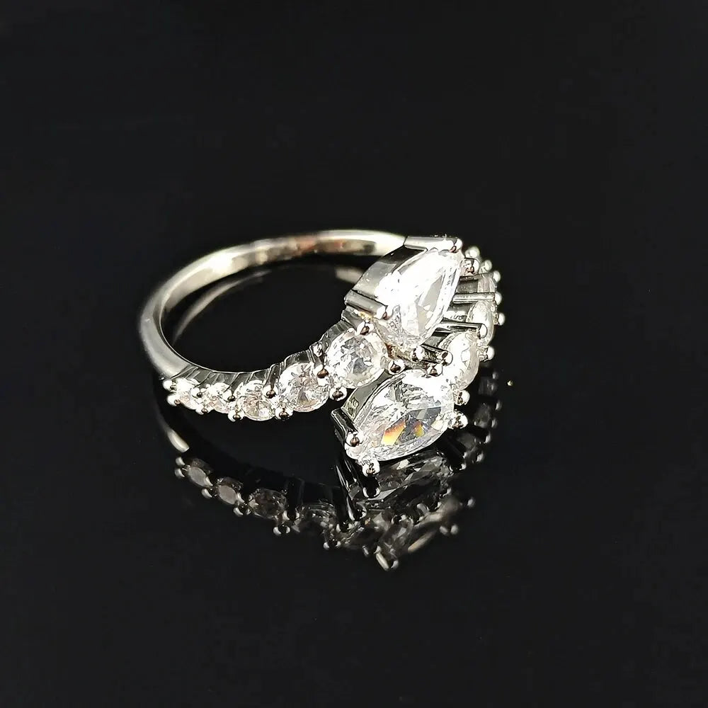 Adjustable Cubic Zirconia Cocktail Ring Valentine Gift 2026 Sparkling Prong Setting