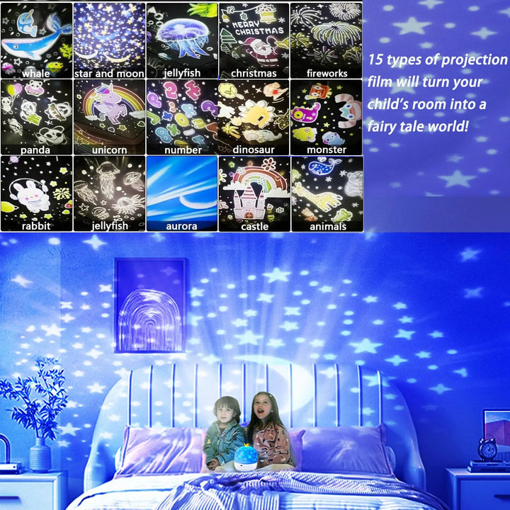 Projector Night Light 360 Degree Rotating Starry Galaxy With 15 Slides Kids Birthday Gift Soothing Bedroom Decor 2026