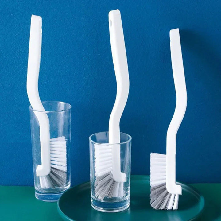 Long Handle Sink Brush for Household Cleaning - Cup Brush with Elbow Design