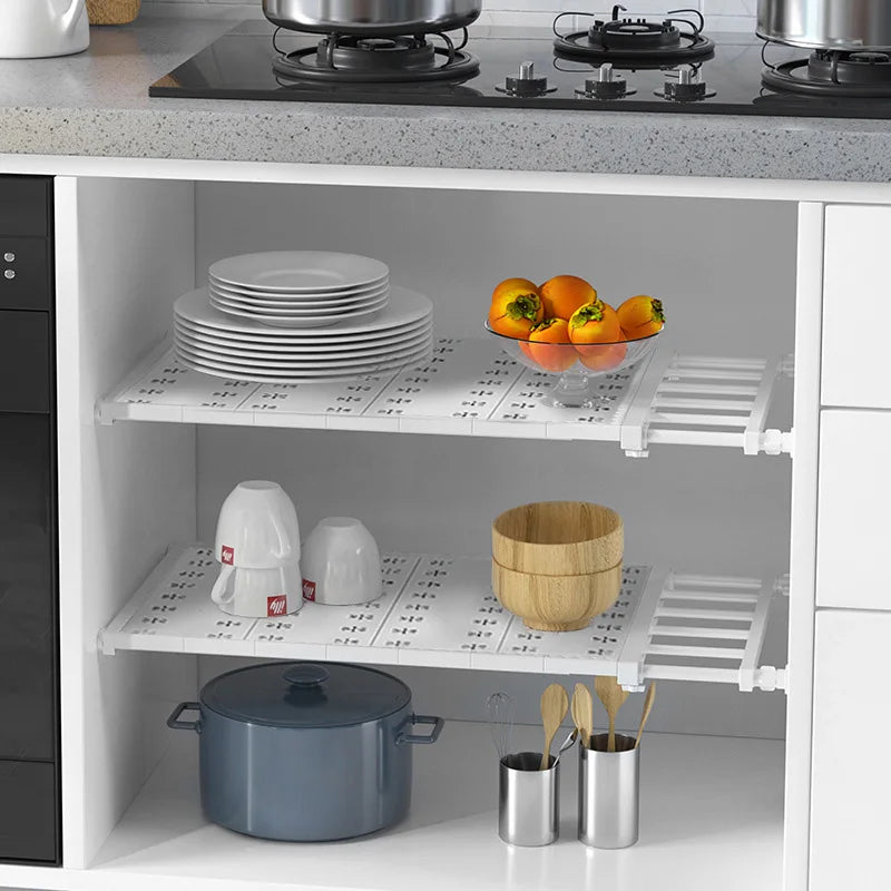 Wall-Mounted Adjustable Shelves - Home Organizers for Closet, Bathroom &amp; Kitchen Storage