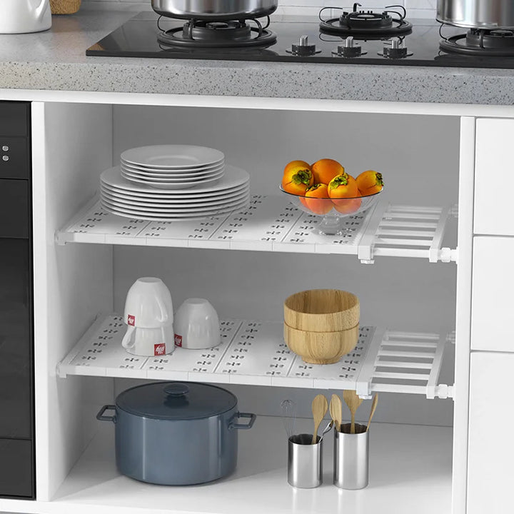 Wall-Mounted Adjustable Shelves - Home Organizers for Closet, Bathroom &amp; Kitchen Storage