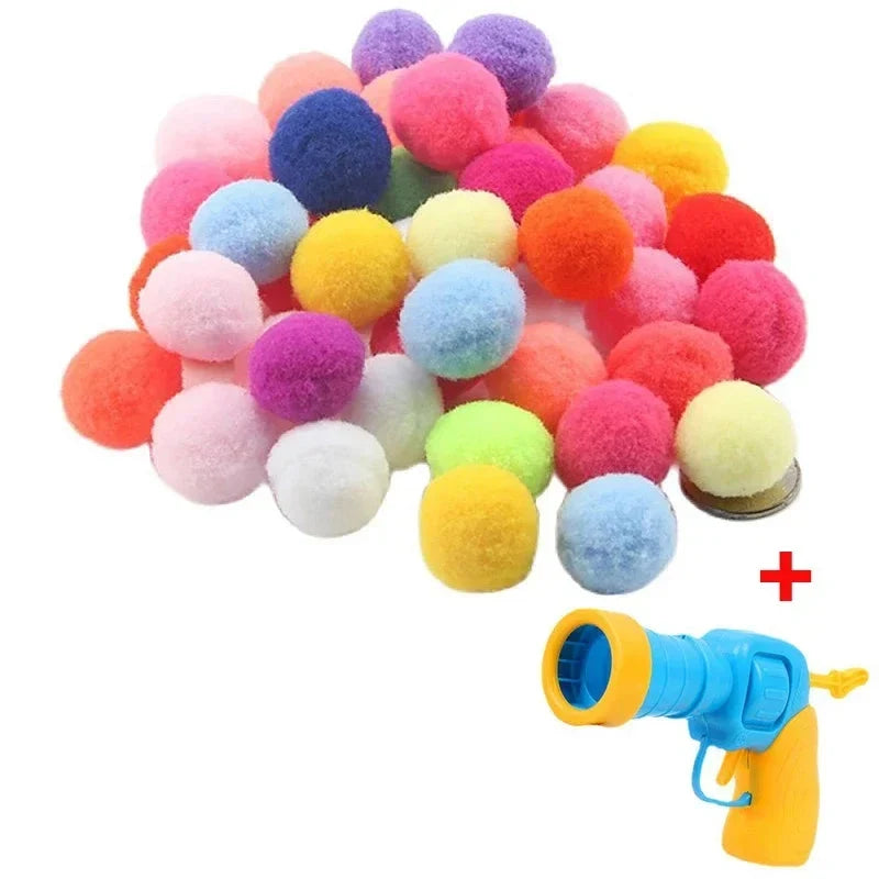 Cat Toys Interactive Launch Toy for Kittens - Plush Ball Shooter Pet Supplies