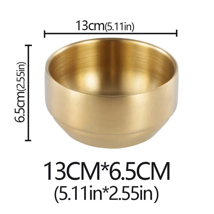 Stainless Steel Double Layer Rice Bowl With Lid Insulated