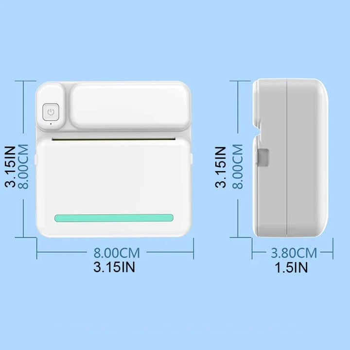 Portable Mini Thermal Label Printer for Android iOS - Inkless Pocket Printer, Home Office Use