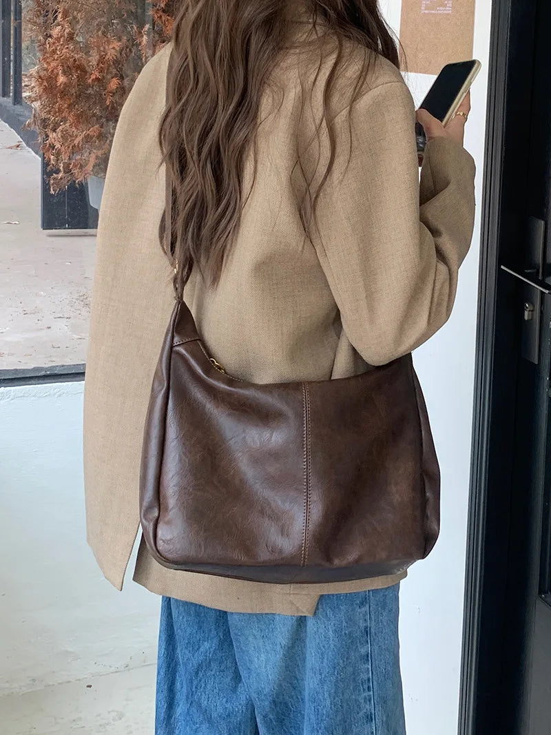 Soft Versatile Womens Hobo Bag - Slouchy, Faux Leather