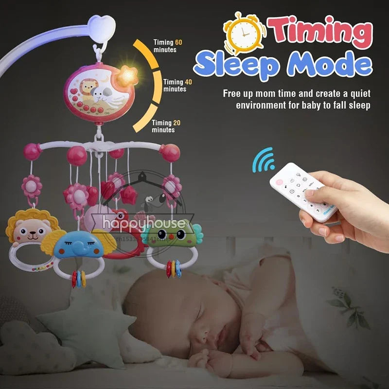Musical Baby Mobile Projection Remote Newborn Sensory Toys