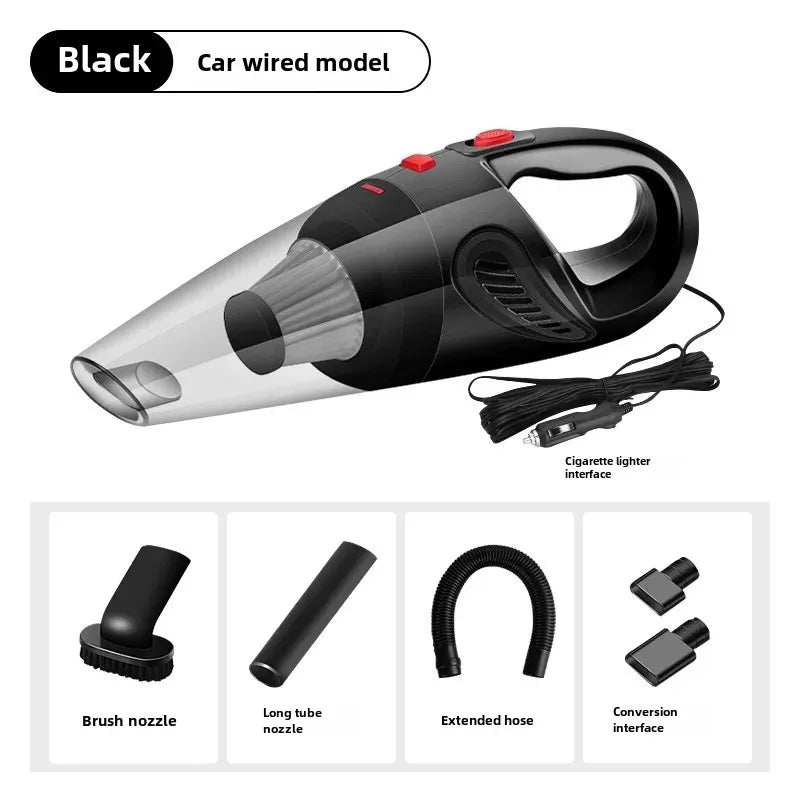 High-Power Portable Wired Handheld Vacuum Cleaner - USB Charging, Dual-Purpose Dry/Wet Use