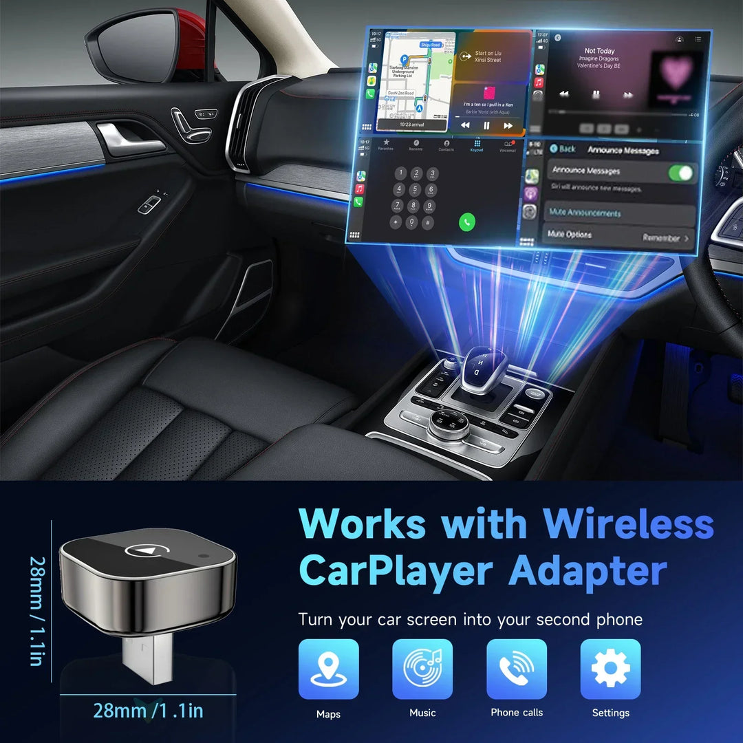 Wireless CarPlay Adapter 2-In-1 For Android Auto, AI Smart Box, Fall 2025 Car Tech Gift