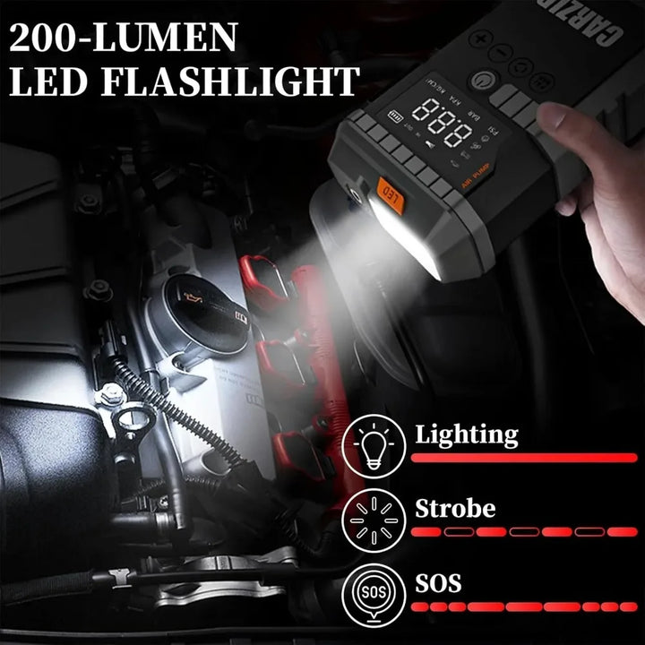 Car Jump Starter With Air Pump 3000A Peak Digital Tire Inflator 150 PSI Portable Power Bank Fall 2025