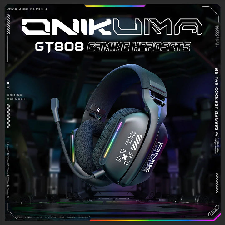 Wireless Gaming Headset Tri Mode Bluetooth Wired Immersive