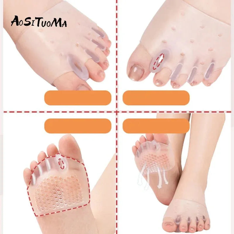 Silicone Front Foot Pads 2-Pack – Bunion Relief &amp; Forefoot Cushion, Foot Support Home Use 2026