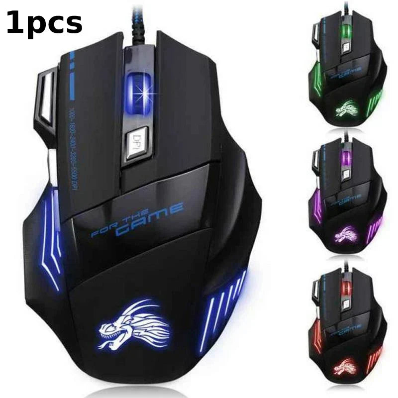 Usb Wired Gaming Mouse 7 Button Backlit Ergonomic Comfort